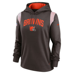 Nike Cleveland Browns Women's Sideline Stack Performance Pullover Hoodie Brown