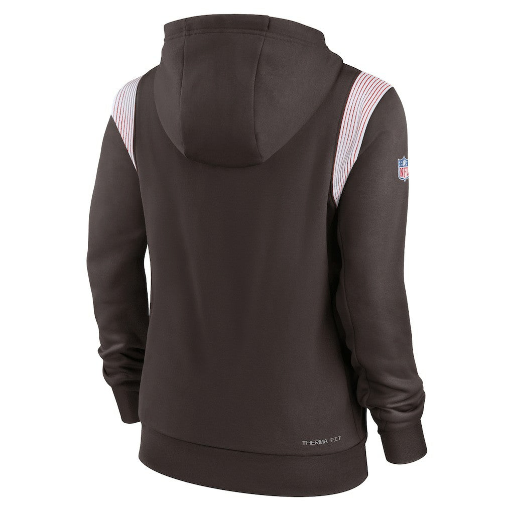 Nike Cleveland Browns Women's Sideline Stack Performance Pullover Hoodie Brown