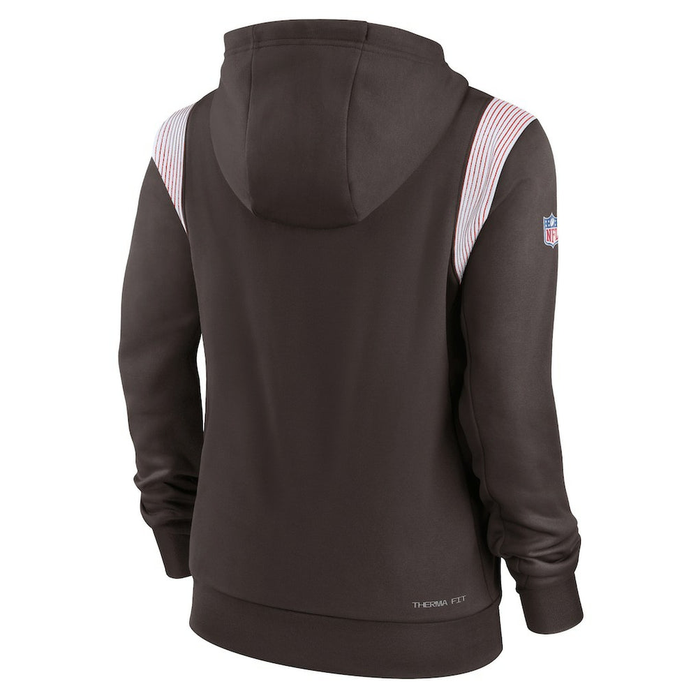Nike Cleveland Browns Women's Sideline Stack Performance Pullover Hoodie Brown