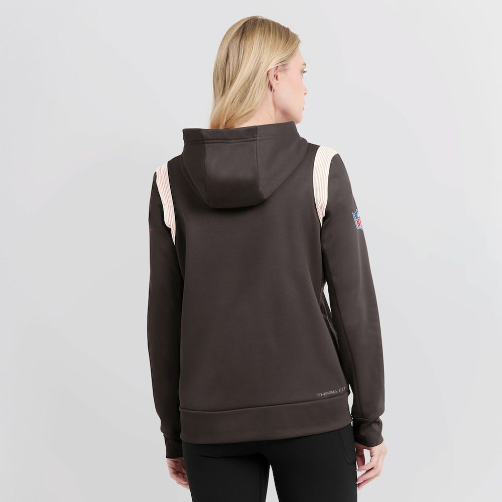 Nike Cleveland Browns Women's Sideline Stack Performance Pullover Hoodie Brown
