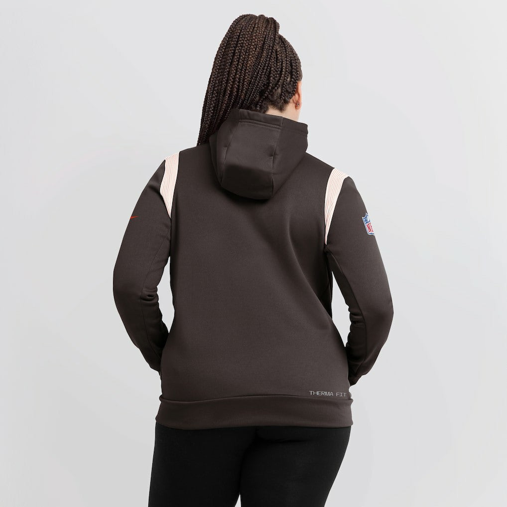 Nike Cleveland Browns Women's Sideline Stack Performance Pullover Hoodie Brown