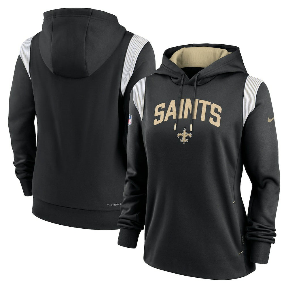 Nike New Orleans Saints Women's Sideline Stack Performance Pullover Hoodie Black