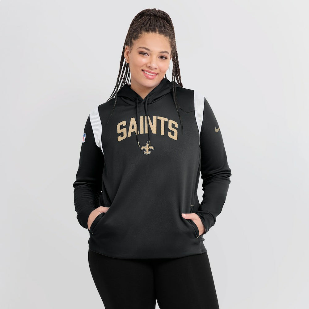 Nike New Orleans Saints Women's Sideline Stack Performance Pullover Hoodie Black