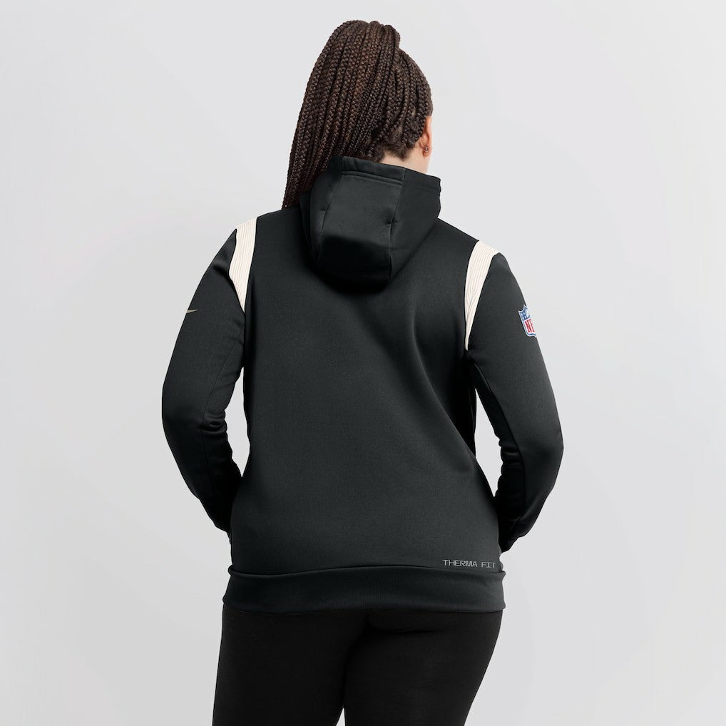 Nike New Orleans Saints Women's Sideline Stack Performance Pullover Hoodie Black