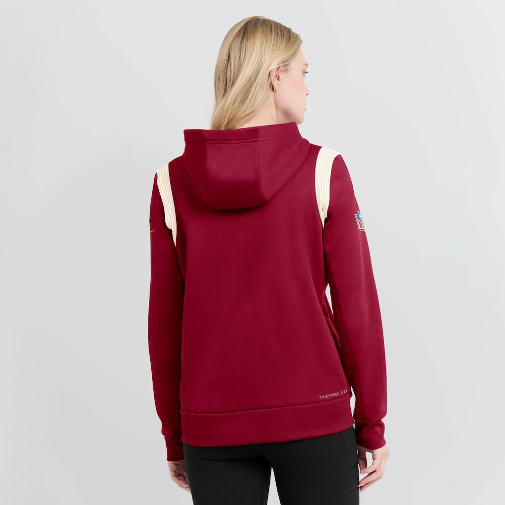 Nike Washington Commanders Women's Sideline Stack Performance Pullover Hoodie Burgundy