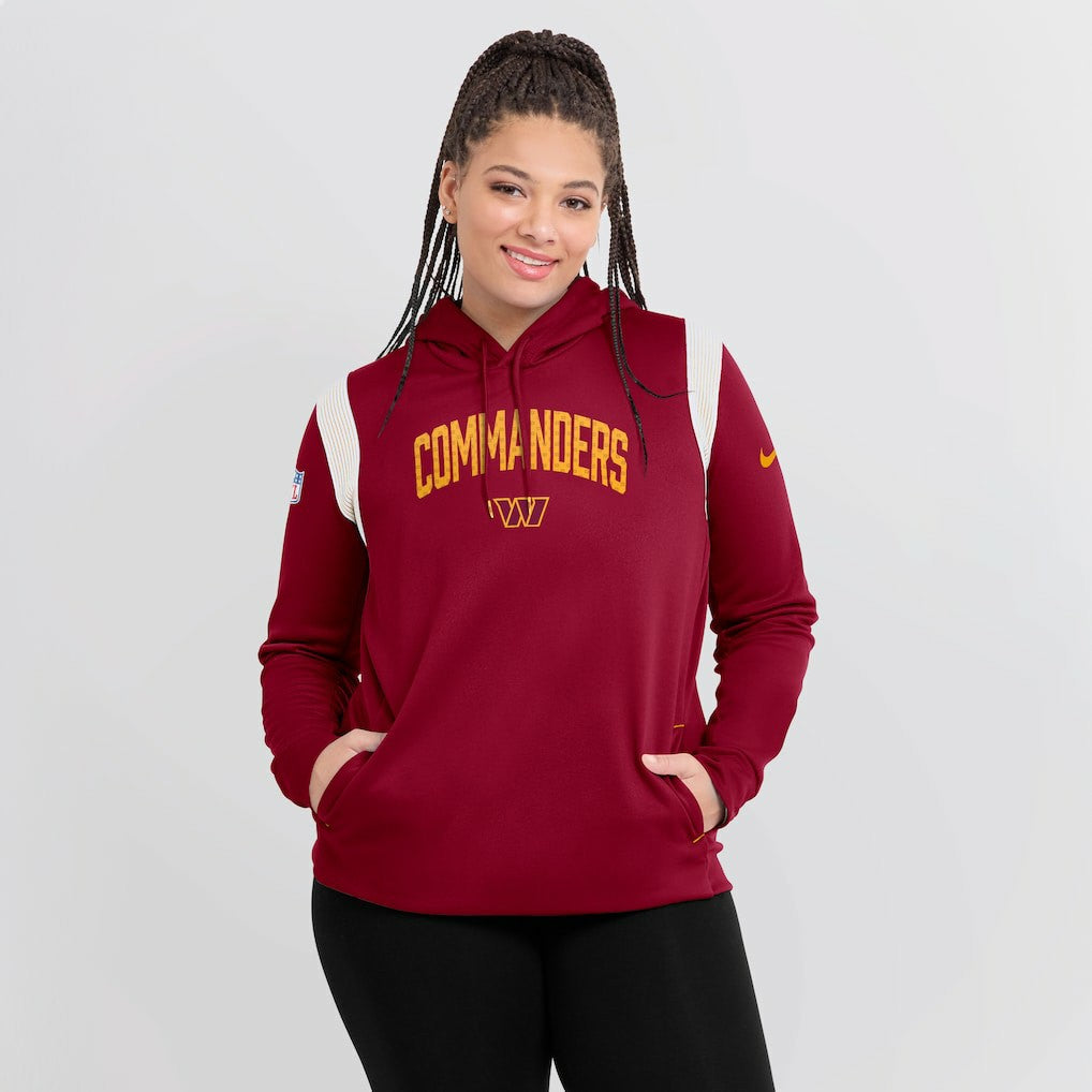 Nike Washington Commanders Women's Sideline Stack Performance Pullover Hoodie Burgundy