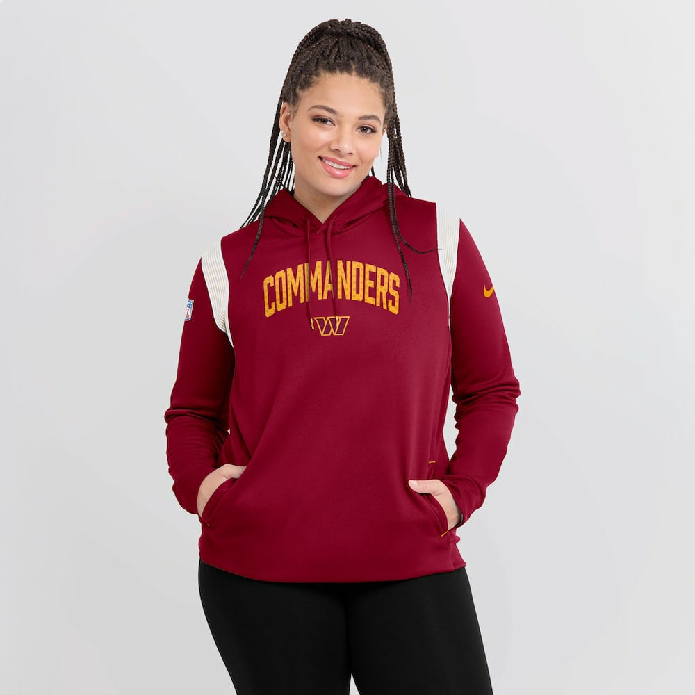 Nike Washington Commanders Women's Sideline Stack Performance Pullover Hoodie Burgundy