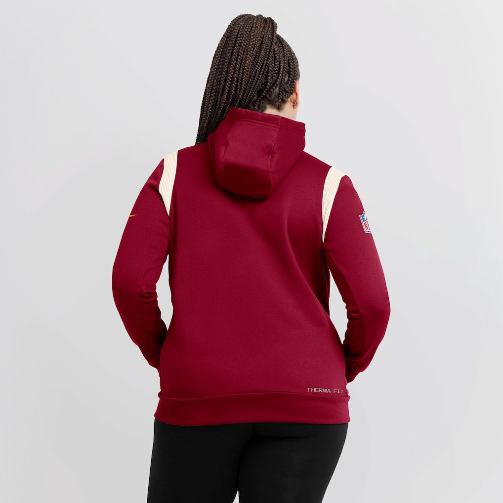 Nike Washington Commanders Women's Sideline Stack Performance Pullover Hoodie Burgundy