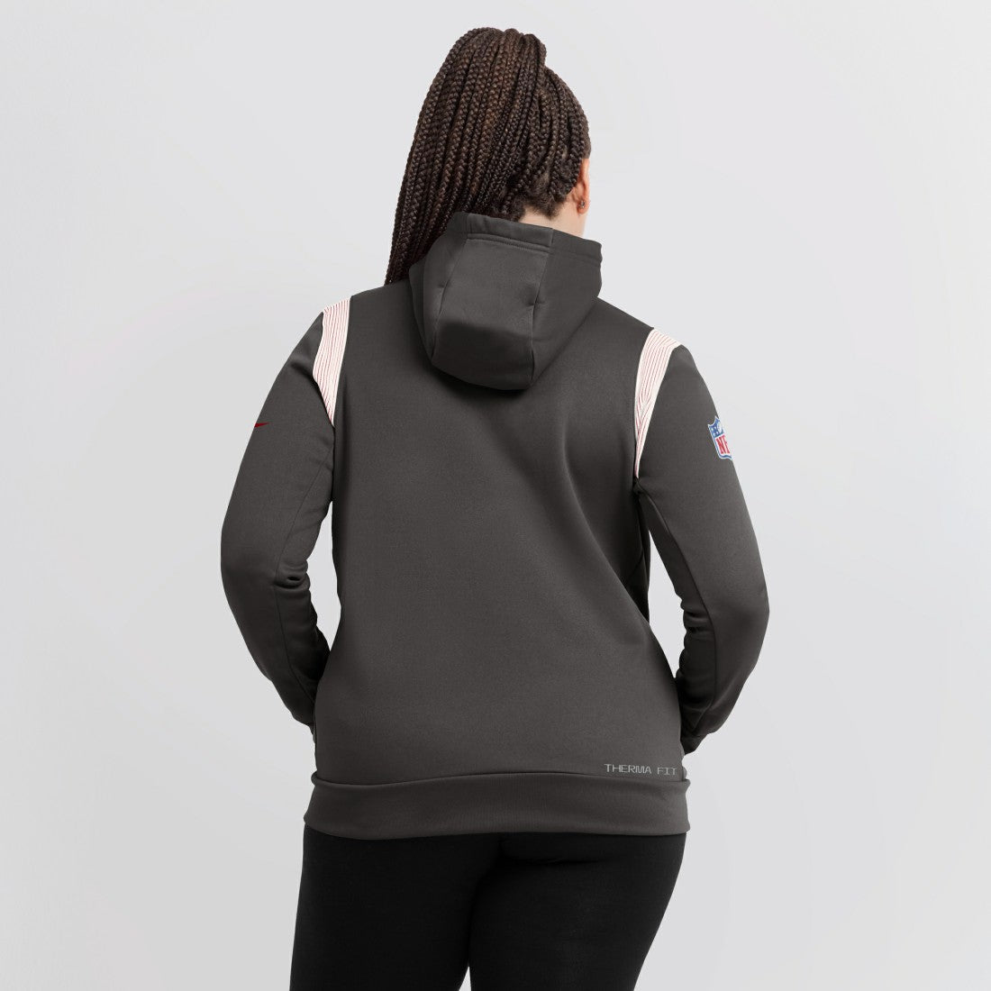 Nike Tampa Bay Buccaneers Women's Sideline Stack Performance Pullover Hoodie Pewter