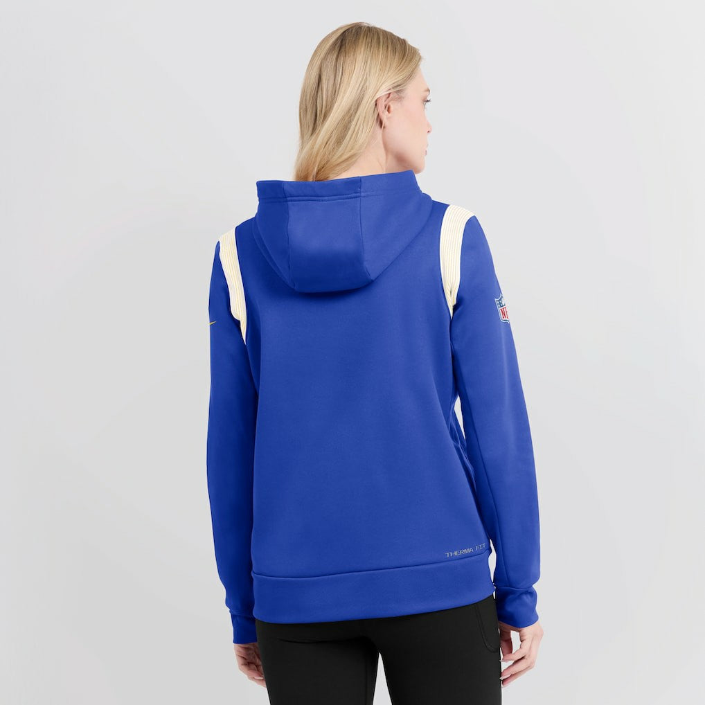 Nike Los Angeles Rams Women's Sideline Stack Performance Pullover Hoodie Royal