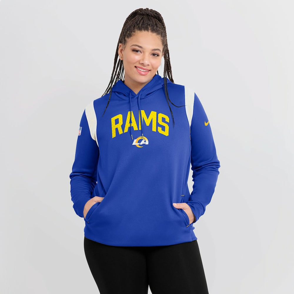 Nike Los Angeles Rams Women's Sideline Stack Performance Pullover Hoodie Royal