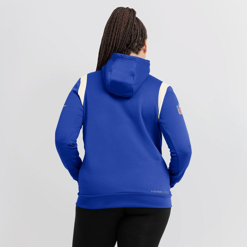 Nike Los Angeles Rams Women's Sideline Stack Performance Pullover Hoodie Royal