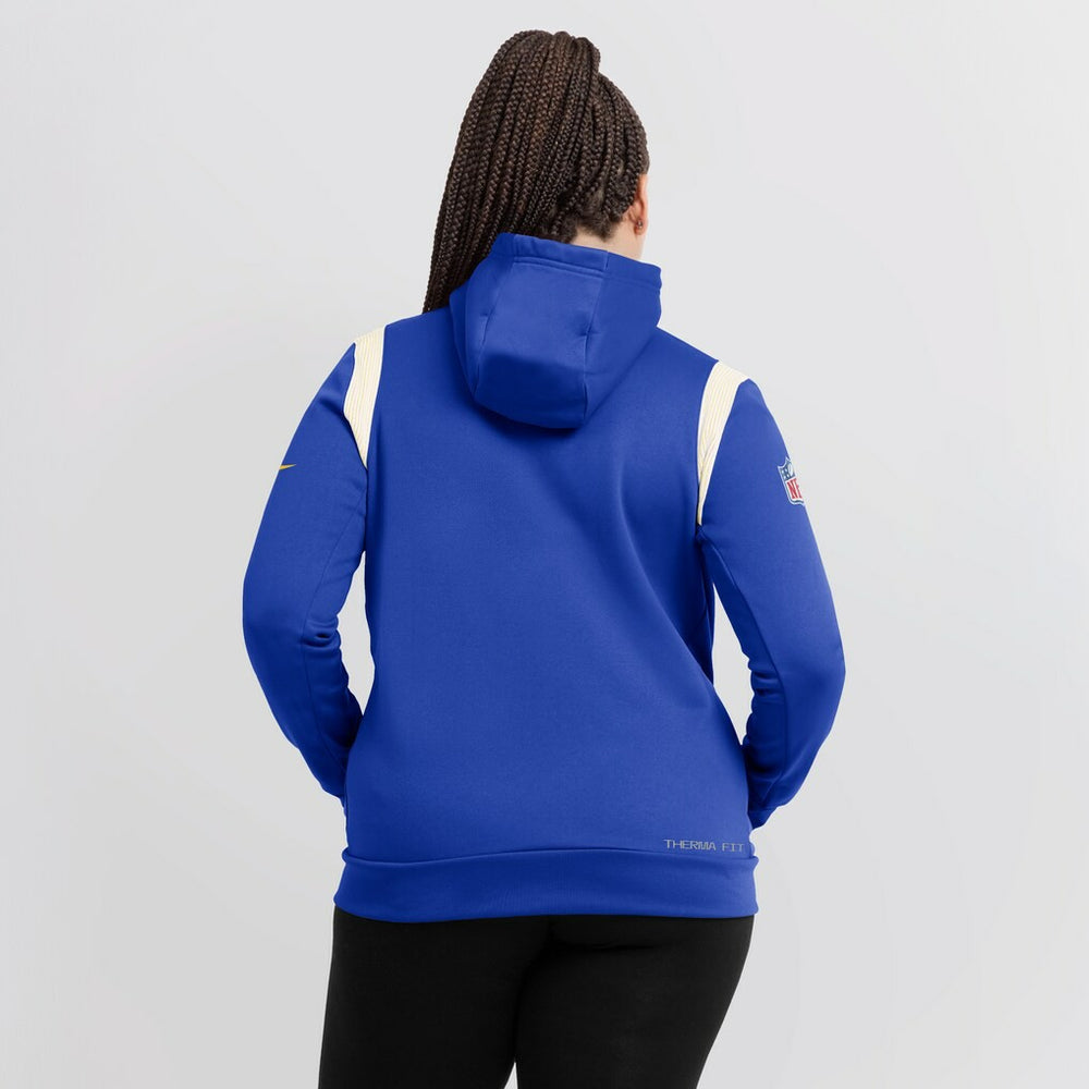 Nike Los Angeles Rams Women's Sideline Stack Performance Pullover Hoodie Royal
