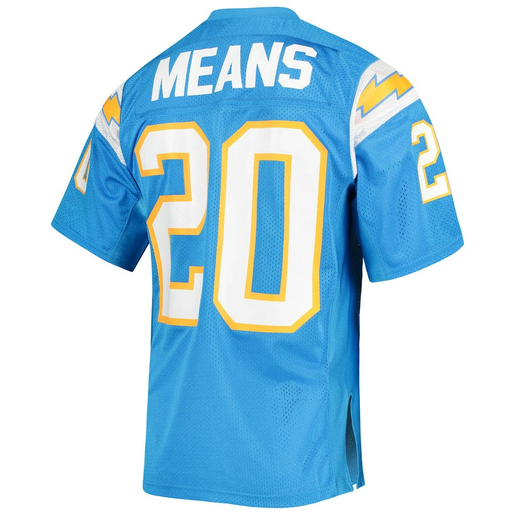Mitchell & Ness Natrone Means Los Angeles Chargers 1994 Authentic Throwback Retired Player Jersey Powder Blue
