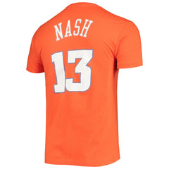Steve Nash Phoenix Suns Hardwood Classics Stitch Name & Number T-Shirt Orange | Mitchell & Ness