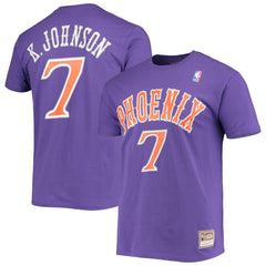 Kevin Johnson Phoenix Suns Hardwood Classics Stitch Name & Number T-Shirt Purple | Mitchell & Ness discount