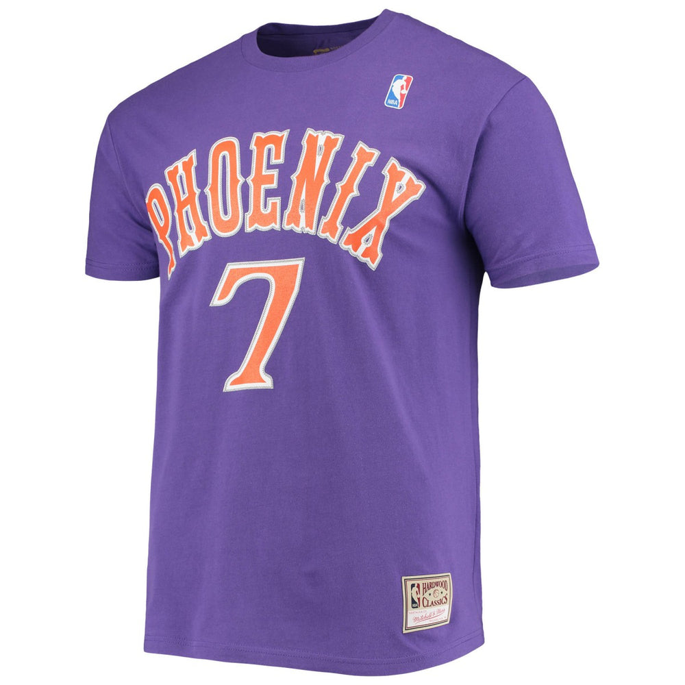 Kevin Johnson Phoenix Suns Hardwood Classics Stitch Name & Number T-Shirt Purple | Mitchell & Ness discount
