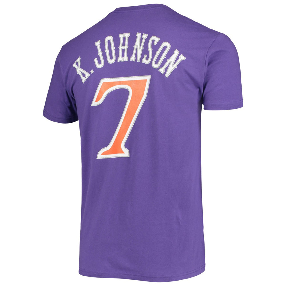 Kevin Johnson Phoenix Suns Hardwood Classics Stitch Name & Number T-Shirt Purple | Mitchell & Ness discount
