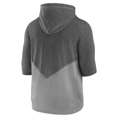 Cleveland Guardians Nike Team Modern Arch 3/4 Sleeve Pullover Hoodie - Heathered Charcoal/Heathered Gray - Nike Lifestyle