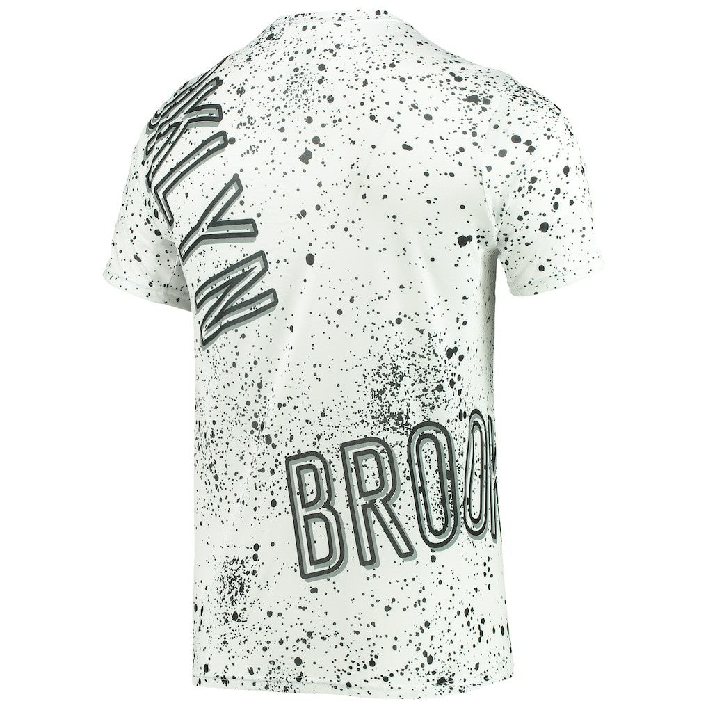 Brooklyn Nets FISLL Gold Foil Splatter Print T-Shirt White