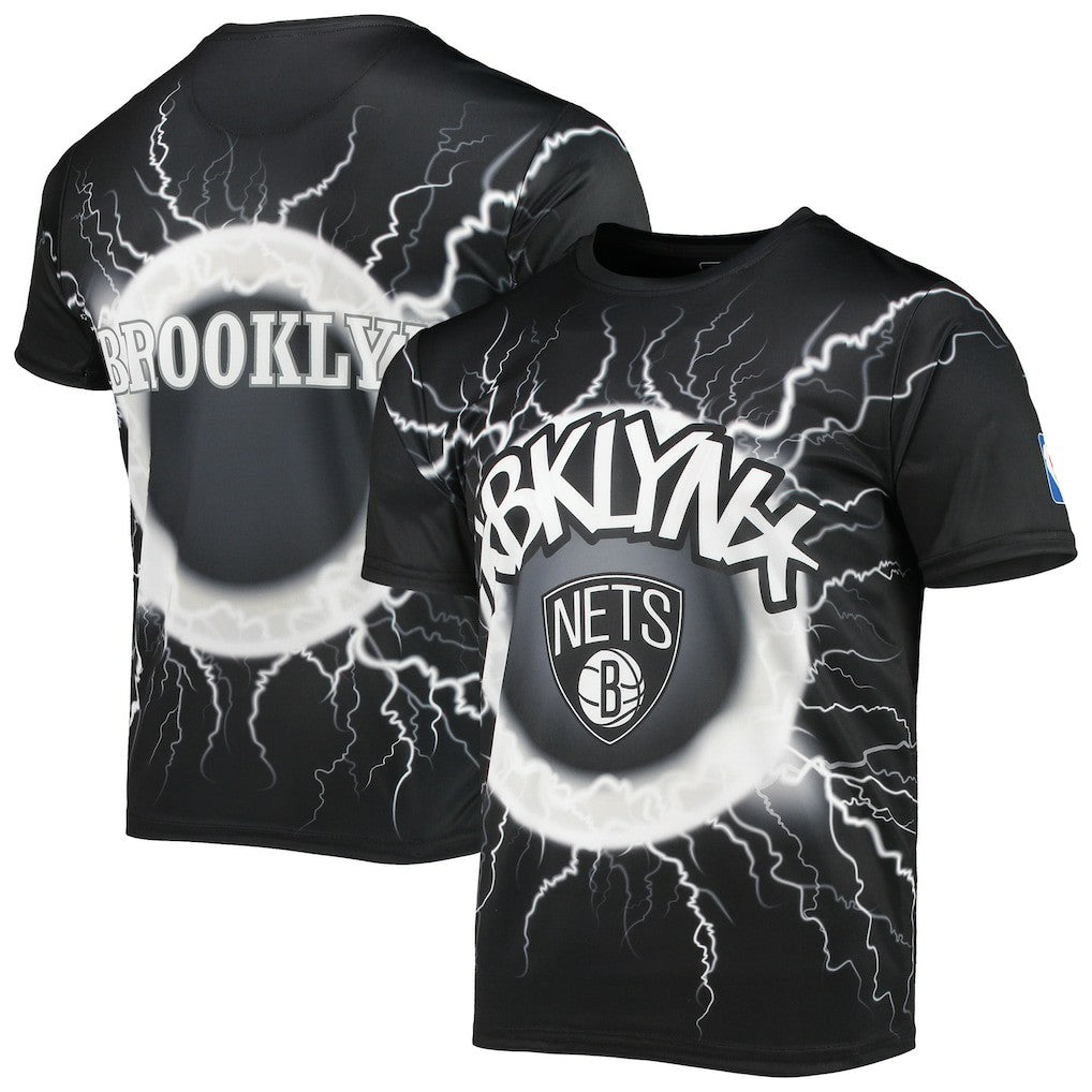 Brooklyn Nets FISLL Tornado Bolt T-Shirt Black