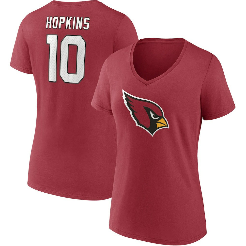 Fanatics DeAndre Hopkins Arizona Cardinals Women's Player Icon Name & Number V-Neck T-Shirt Cardinal