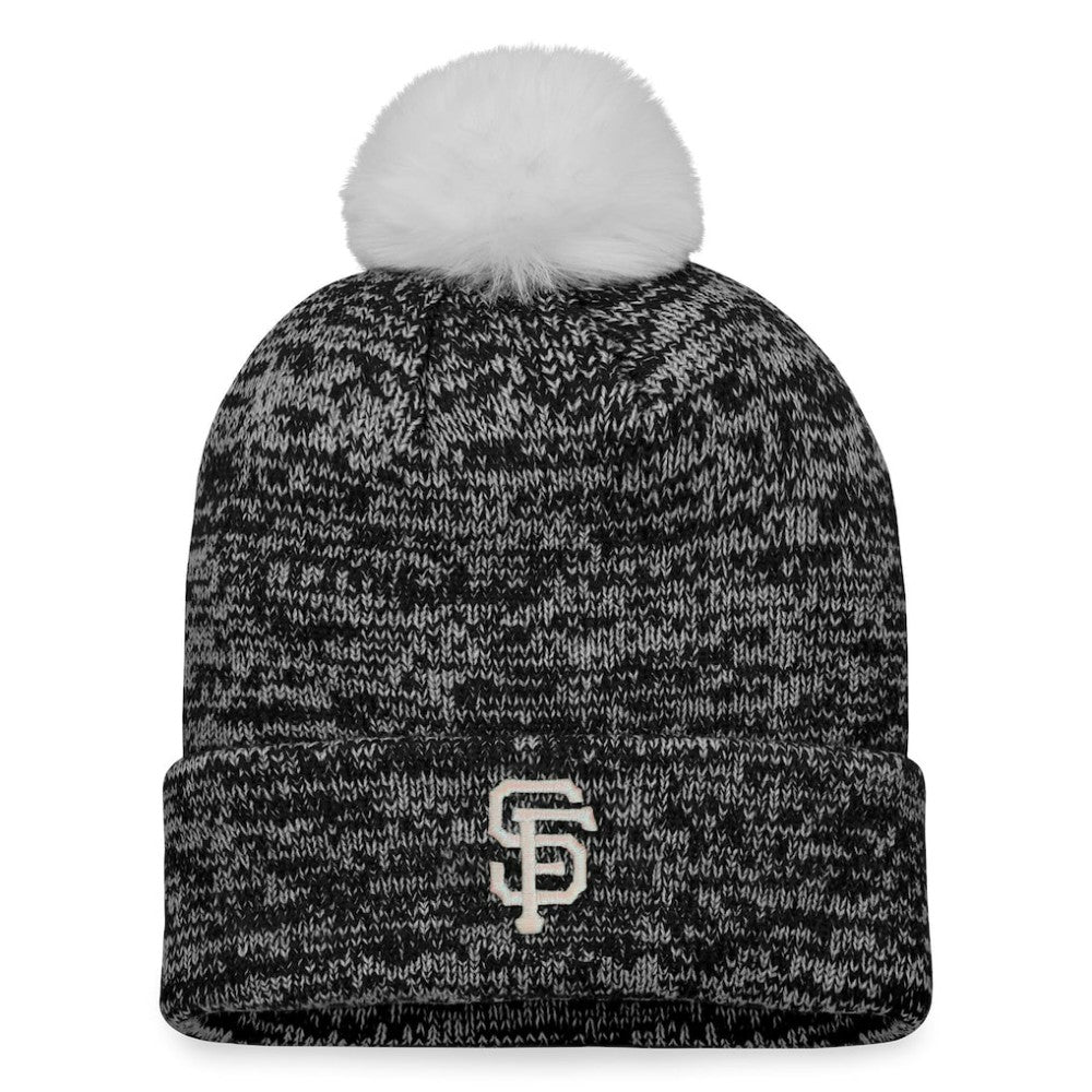 San Francisco Giants Fanatics Women's Iconic Cuffed Knit Hat with Pom - Black/White - Fanatics Lifestyle