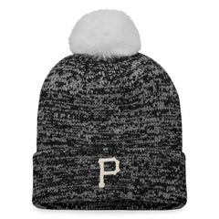 Pittsburgh Pirates Fanatics Women's Iconic Cuffed Knit Hat with Pom - Black/White - Fanatics Discount