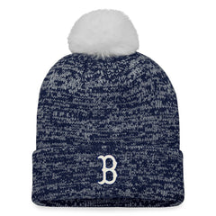 Boston Red Sox Fanatics Women's Iconic Cuffed Knit Hat with Pom - Navy/White - Fanatics Sale