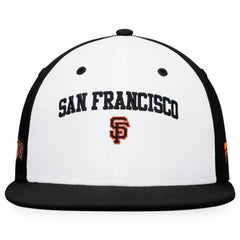 San Francisco Giants Fanatics Iconic Color Blocked Fitted Hat - White/Black - Fanatics Discount