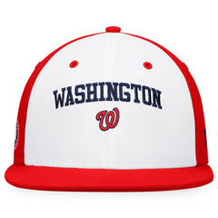 Washington Nationals Fanatics Iconic Color Blocked Fitted Hat - White/Red - Fanatics Sale