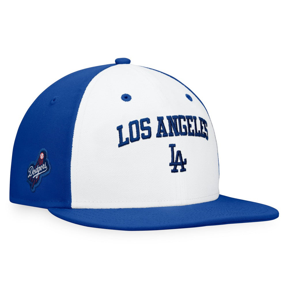 Los Angeles Dodgers Fanatics Iconic Color Blocked Fitted Hat - White/Royal - Fanatics Lifestyle