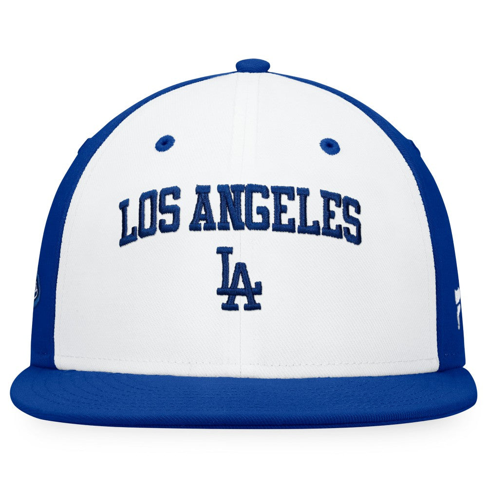 Los Angeles Dodgers Fanatics Iconic Color Blocked Fitted Hat - White/Royal - Fanatics Lifestyle