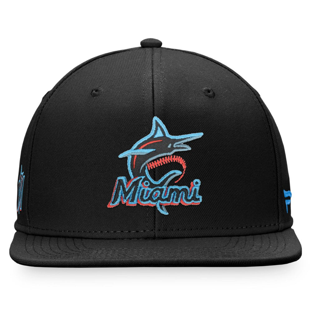 Miami Marlins Fanatics Iconic Team Patch Fitted Hat - Black - Fanatics Discount