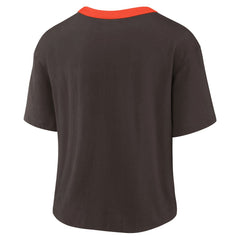 Nike Cleveland Browns Women's High Hip Fashion Cropped Top Brown