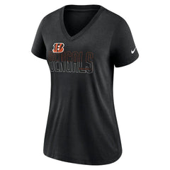 Nike Cincinnati Bengals Women's Lock Up Tri-Blend V-Neck T-Shirt Heathered Black