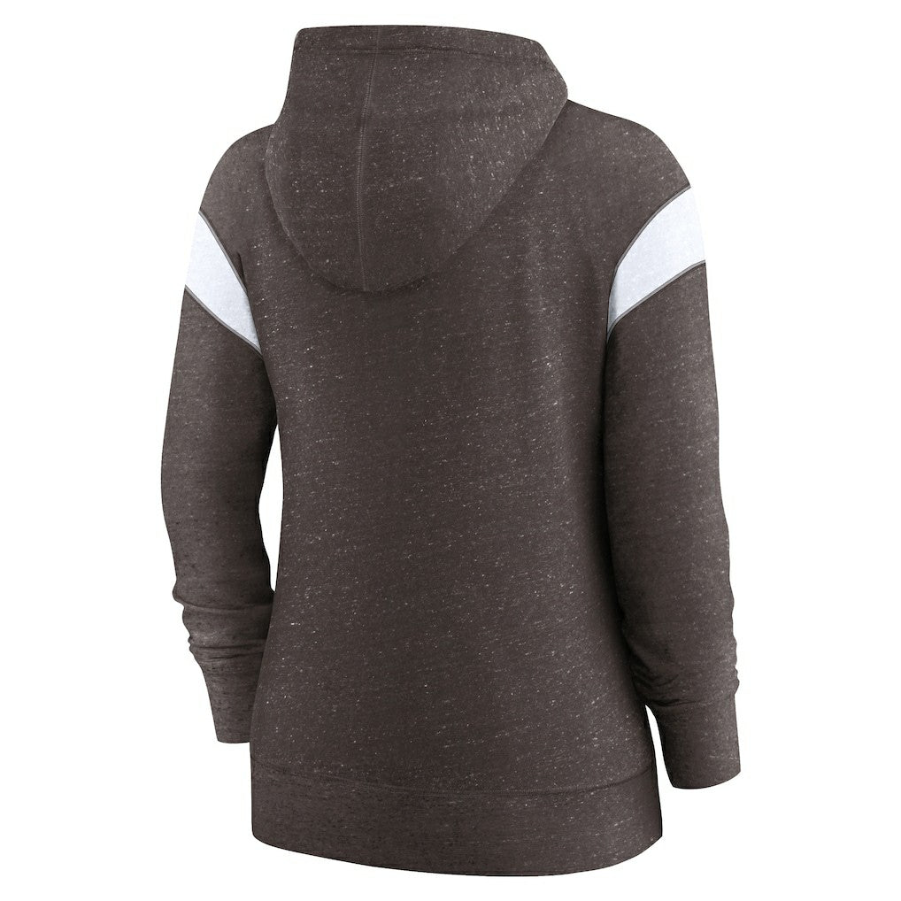 Nike Cleveland Browns Women's Monaco Lightweight Full-Zip Hoodie Brown/White