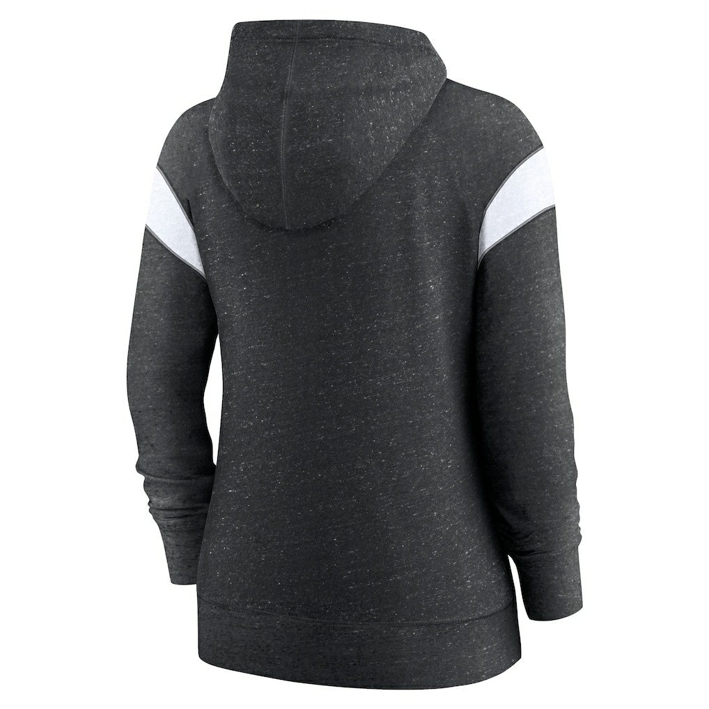 Nike New Orleans Saints Women's Plus Size Monaco Full-Zip Lightweight Hoodie Heather Black/White