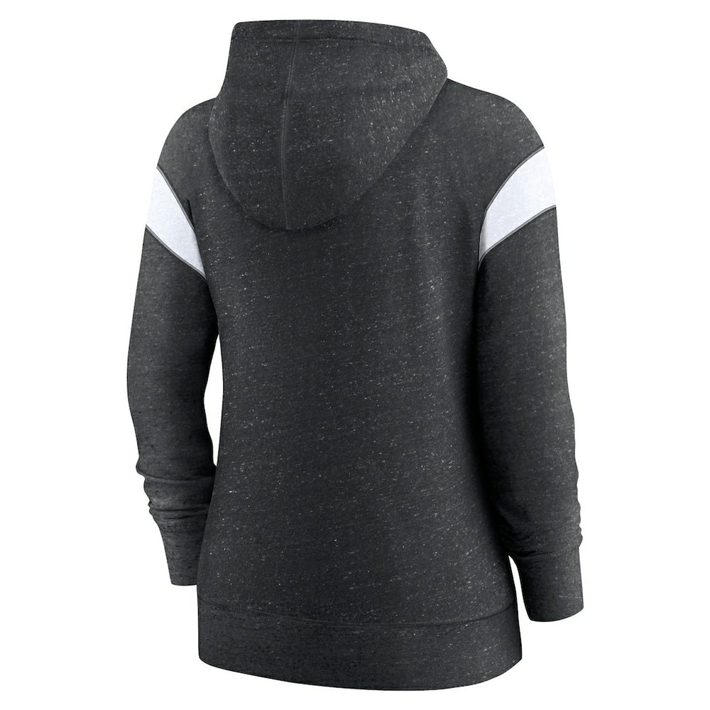 Nike New Orleans Saints Women's Plus Size Monaco Full-Zip Lightweight Hoodie Heather Black/White