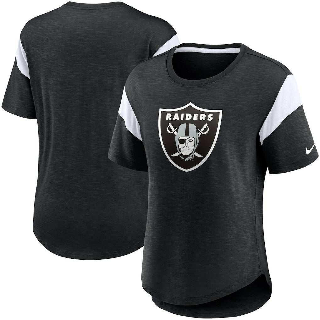 Nike Las Vegas Raiders Women's Primary Logo Fashion Top Heather Black