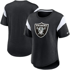 Nike Las Vegas Raiders Women's Primary Logo Fashion Top Heather Black
