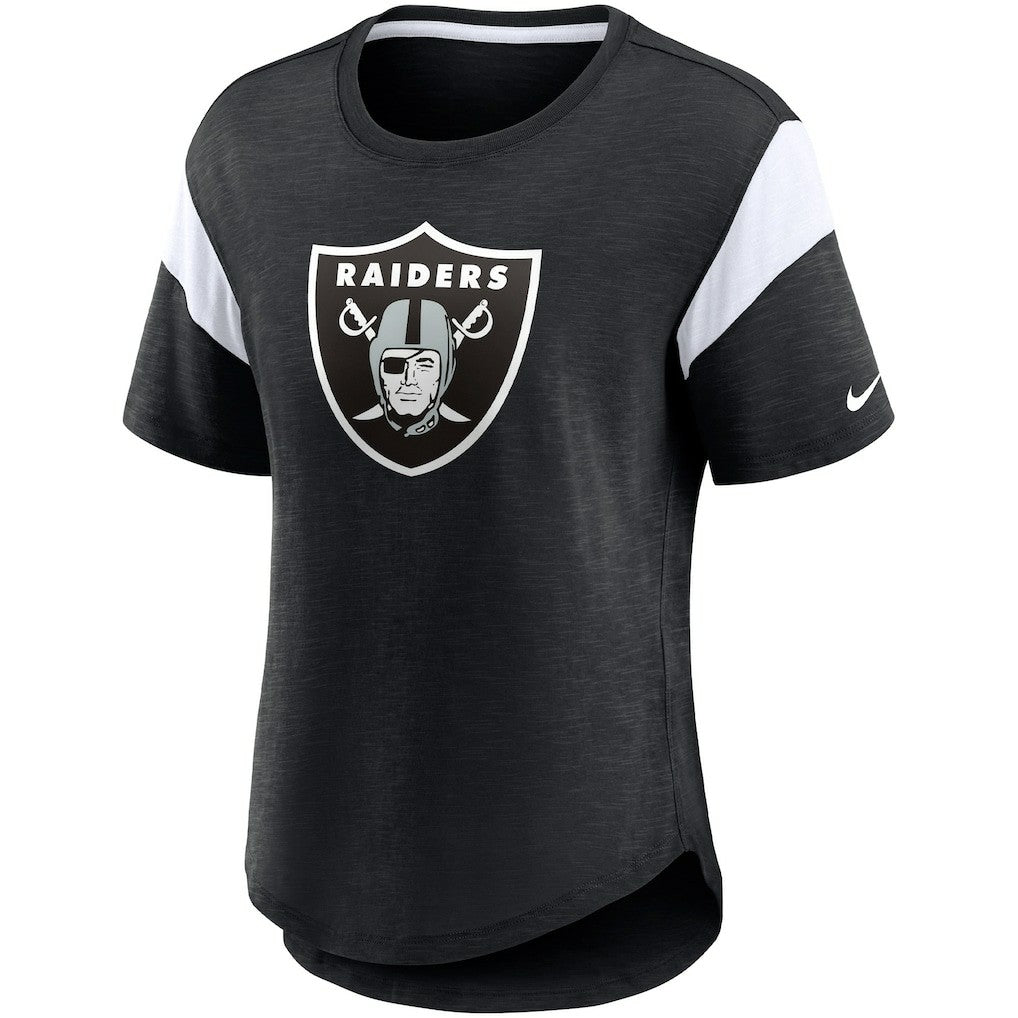 Nike Las Vegas Raiders Women's Primary Logo Fashion Top Heather Black