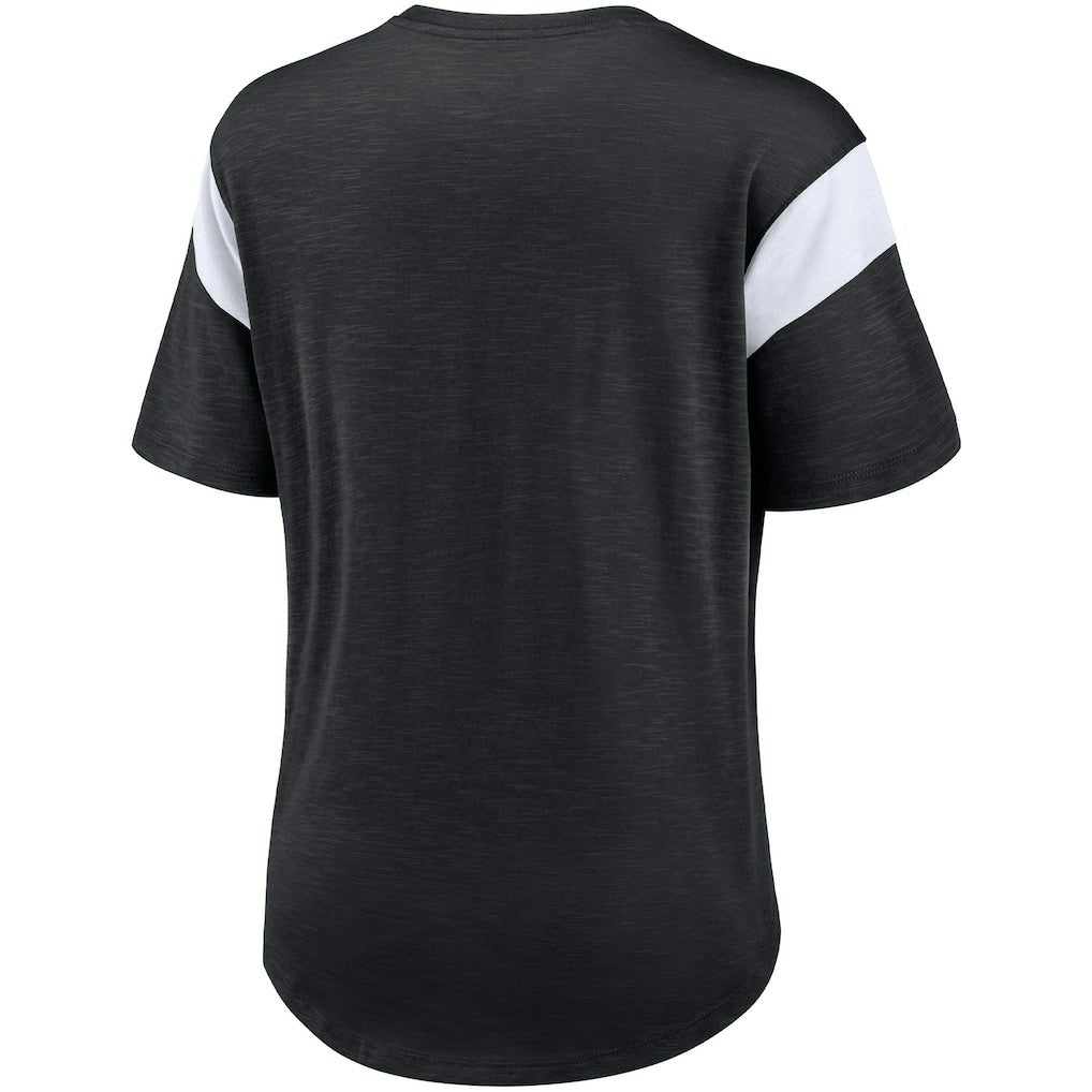 Nike Las Vegas Raiders Women's Primary Logo Fashion Top Heather Black