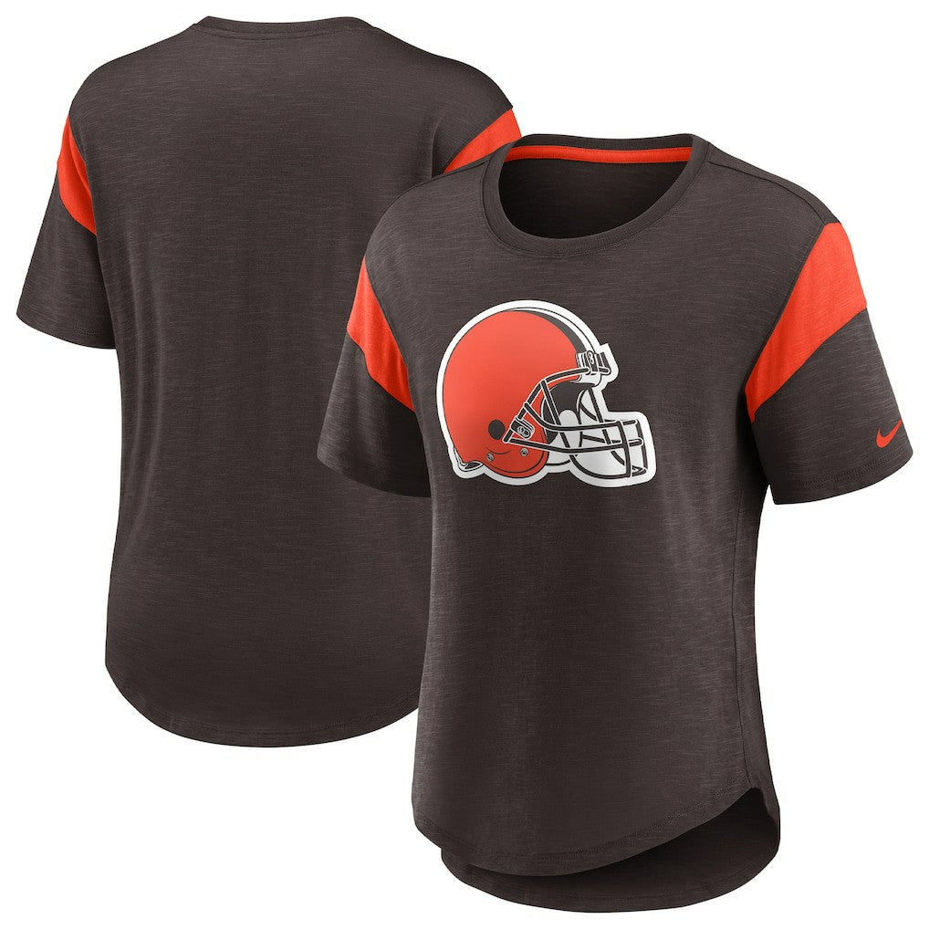 Nike Cleveland Browns Women's Primary Logo Fashion Top Brown