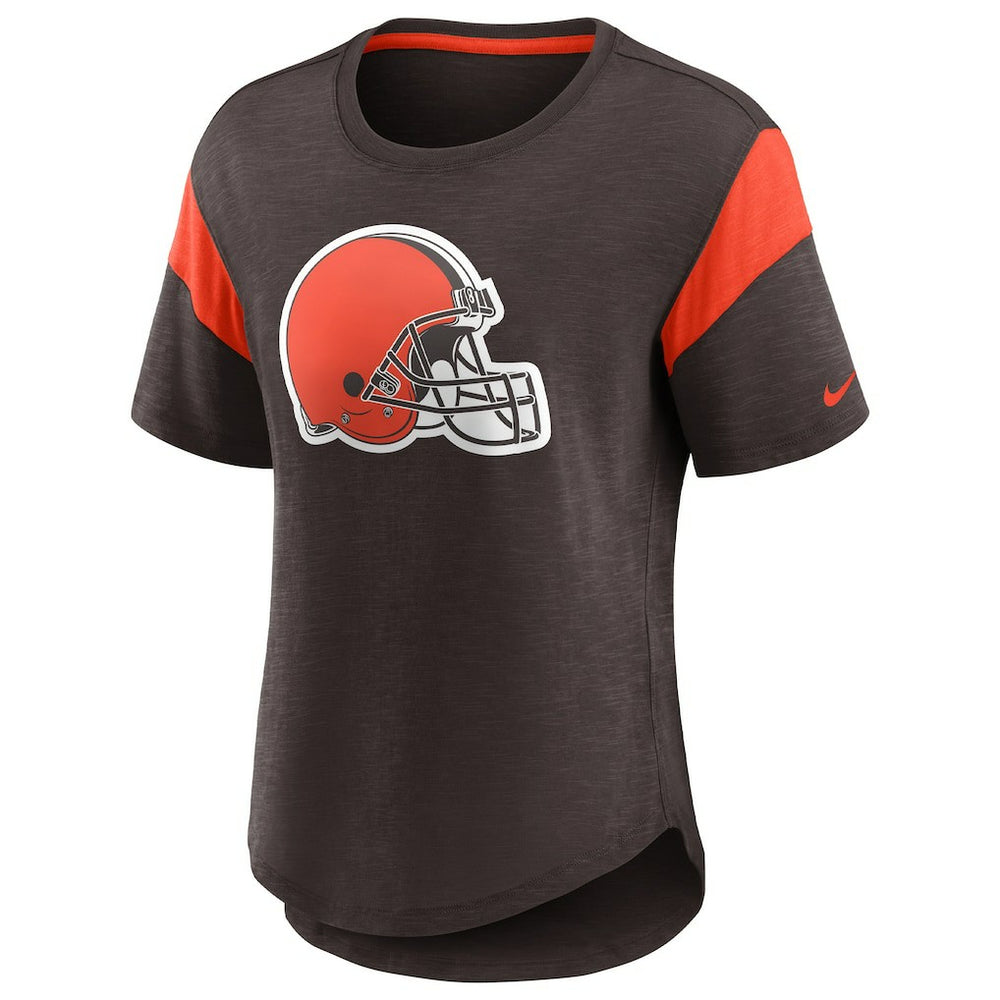 Nike Cleveland Browns Women's Primary Logo Fashion Top Brown