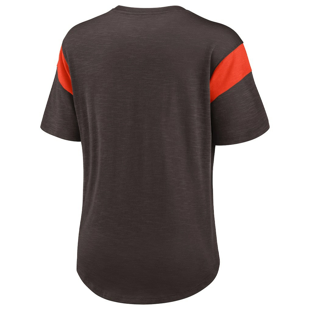 Nike Cleveland Browns Women's Primary Logo Fashion Top Brown