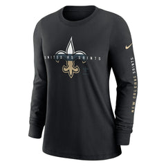 Nike New Orleans Saints Women's Prime Split Long Sleeve T-Shirt Black