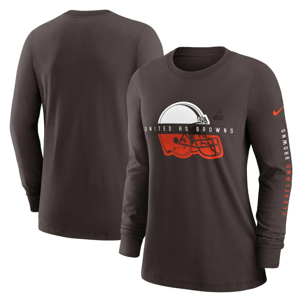 Nike Cleveland Browns Women's Prime Split Long Sleeve T-Shirt Brown