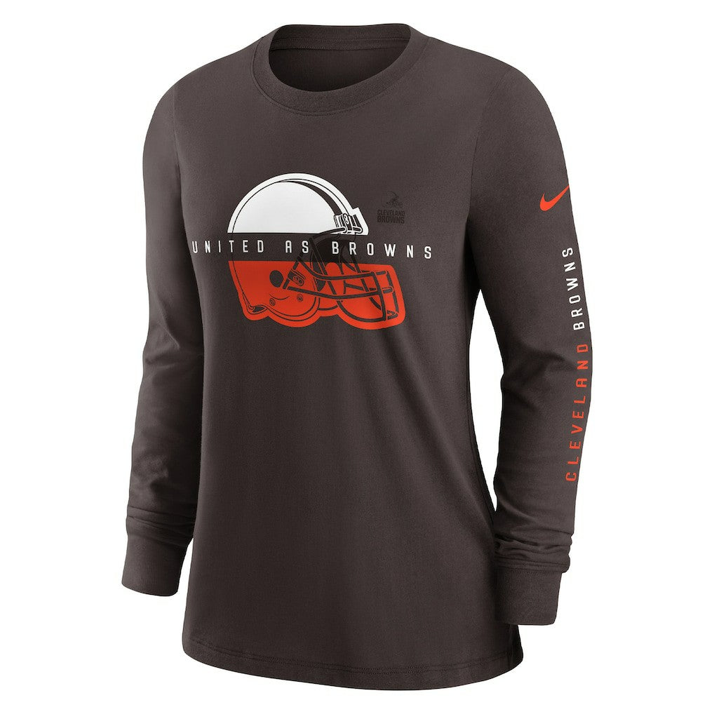 Nike Cleveland Browns Women's Prime Split Long Sleeve T-Shirt Brown