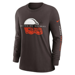 Nike Cleveland Browns Women's Prime Split Long Sleeve T-Shirt Brown